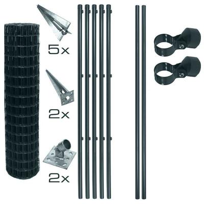 Schweißgitterzaun Komplettset 1,2 x 10m Zaunset Gartenzaun Einschlaghülsen Zaun Image