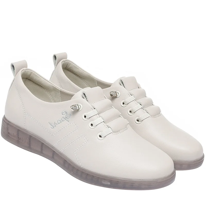 Lässige Lederschuhe für Damen, Frühling/Herbst/Winter, rutschfest, weicher Boden, Leder, Oxford, weiche Sohle, bequeme, vielseitige Schuhe, Neu Image
