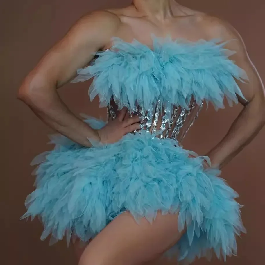 Rosa-lila Explosion Netz-Minirock mit Diamanten-Puff-Details für Party, Rock, Drag Queen, Club, Geburtstag, besondere Anlässe, sexy Kostüm, Rave