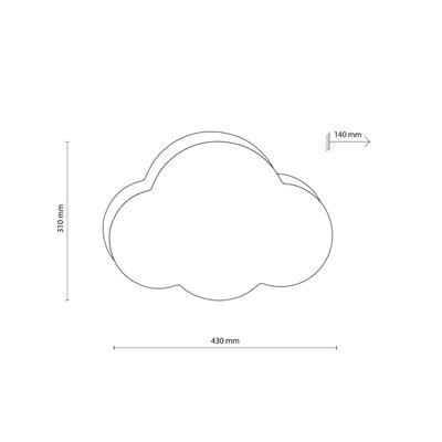 TK Lighting Deckenleuchte Cloud, rosa, 43 cm lang, Textil, Wolke, E27 Image