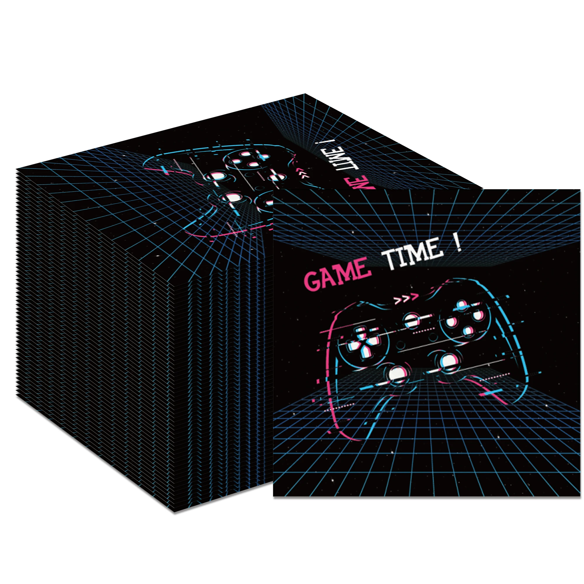 20 stücke 2-lagige Kühlen Griff Spiel Gast Servietten Einweg Abendessen Papier Dingroom Decor Taschentücher Spiel Zeit Für Geburtstag party Image