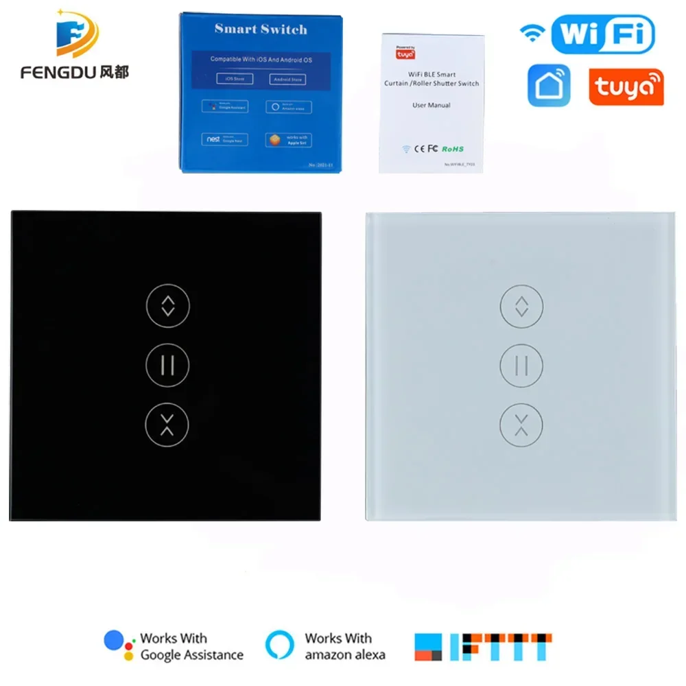 Tuya WIFI Smart Vorhang oder Rollo Motor Smartthings Hub Timer Alexa Google Home Control Alexa Sprachsteuerung Image