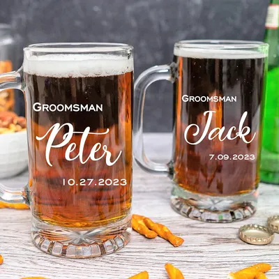 Trauzeuge Party Hochzeit Aufkleber personalisierte Trauzeuge Vinyl Aufkleber für Whisky Gläser, Bier Image