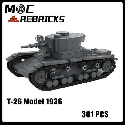 Moc militärische Serie T-26 1936 Tankwagen Modell DIY Montage Ziegel Bausteine Puzzle Lernspiel zeug Image