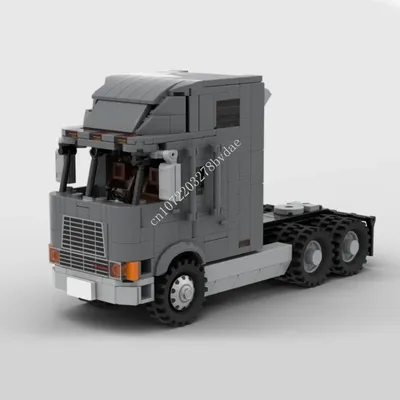518PCS MOC Stadt Transport Fahrzeug Internationale 9700 Traktor Anhänger Modell Bausteine Ziegel Image