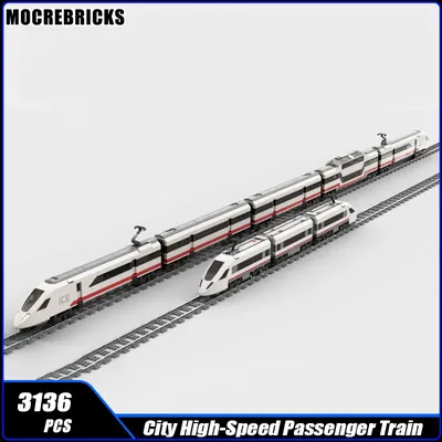 City Rail Deutschland High-Speed Passagier Zug Baustein Lokomotive Wagen Modell Senior Ziegel Image
