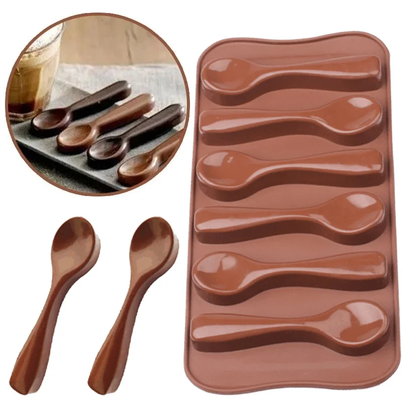 1 Stücke Form Silikon Backen Kuchen Dekorieren Kuchen Schokolade Form DIY Sechs Löffel Form Bäckerei Zubehör Küche werkzeuge