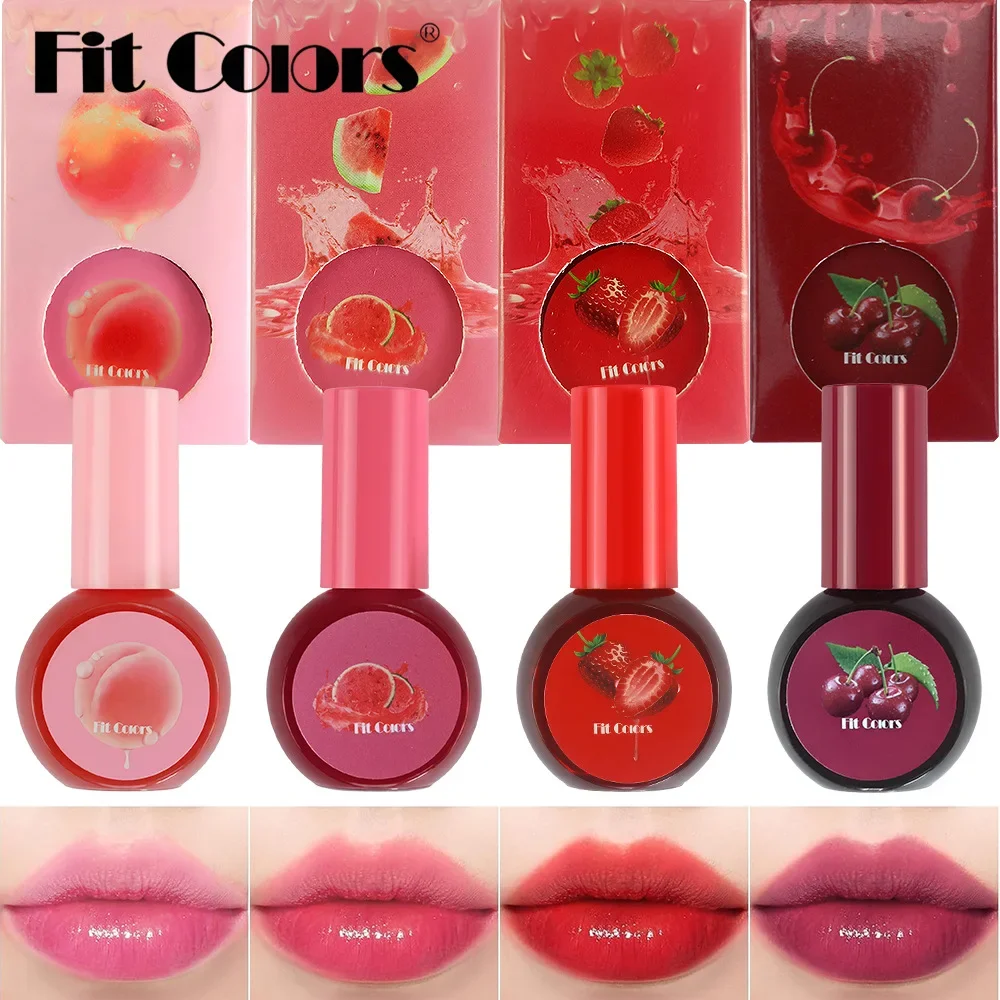 Fit Colors Multifunktionales Fruchtrouge, wässrige Lippentönung, Flecken, matt, flüssig, Gesichtskonturierung, dauerhaftes Lipgloss, Eyeshdow-Make-up Image