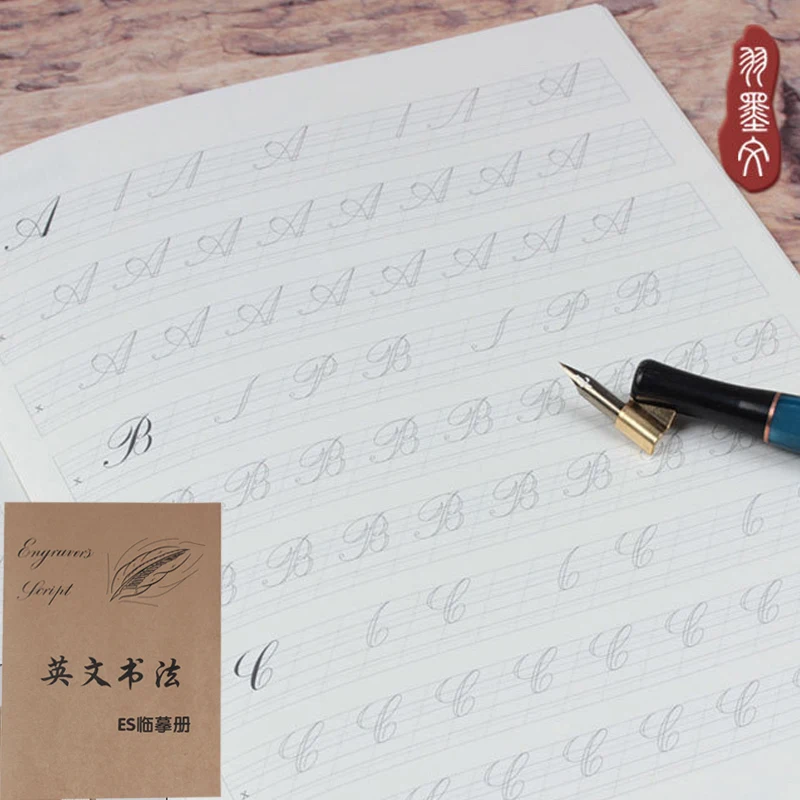 ES / Gothic Englisch Kalligraphie Copywriting Übungsheft Studentenarbeitsbuch Elegante Schriftart 24 Seiten Image