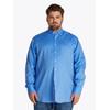 Langarmhemd "BT-LINEN BLEND SOLID", Herren, Gr. 4XL, N-Gr, blau (blau spell), Web, Obermaterial: 52% Baumwolle, 48% Leinen, TOMMY HILFIGER BIG & TALL, casual, Langarm 1-Knopf-Manschette, Hemden, Große Größen