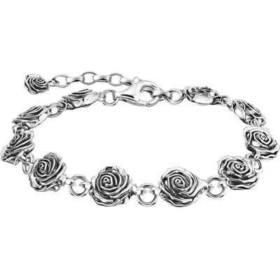 Armband THOMAS SABO "Midnight Rose, A2197-637-21-L21v" Gr. 21, silber (silberfarben), Armbänder, Damen, 21, Silber 925 (Sterlingsilber)