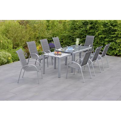 Garten-Essgruppe MERXX "Amalfi di Lusso", silber (silber, anthrazit), Polyester, Aluminium, Polyester, Sitzmöbel-Sets Image