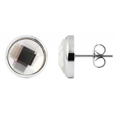 Paar Ohrhänger ADELIA´S "Neuheit 2025 - Damen Ohrstecker aus Edelstahl Ø 12 mm", weiß, Ohrringe, Damen, Damen, Edelstahl Image