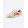 Sneaker HEINE, Damen, Gr. 40, beige (beige, orange), Synthetik, modisch, Schuhe Retrosneaker