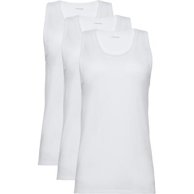 T-Shirt "TANK 3PK", Herren, Gr. M (50), weiß (weiß, weiß, weiß), Jersey, Obermaterial: 57% Baumwolle, 38% Polyester, 5% Elasthan, CALVIN KLEIN UNDERWEAR, unifarben, Basic, regular fit hüftlang, Rundhals, Shirts, mit Logo am Saum Image