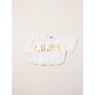 Moschino Kid-Teen cropped t-shirt with logo