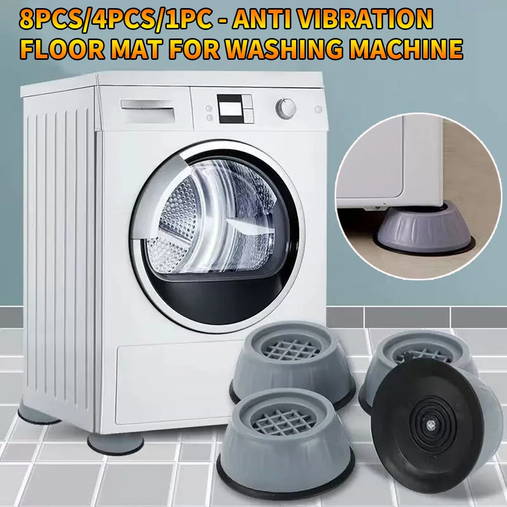 8 pièces/4 pièces/1 pièce-coussin de choc pour machine à laver, coussinet de pied en silicone pour machine à laver, adapté aux chocs et au bruit quotidiens de la machine à laver