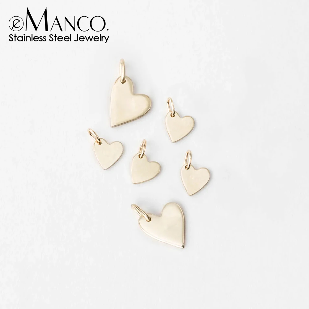 eManco Festa della mamma Ciondolo a forma di cuore vuoto Ciondoli lucidati a specchio in acciaio inossidabile Collana fai da te Bracciale Spedizione in 48 ore