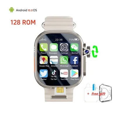 S10 Ultra max SmartWatch 4G Android 9.0 WIFI GPS 2.2 inch AMOLED Smart watch With 180°Pull-out