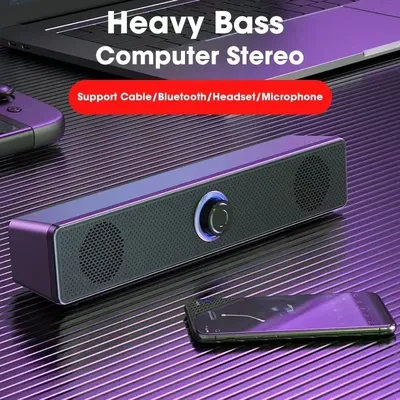 Wired USB Bluetooth Computer Speaker Stereo Subwoofer Soundbar 3D Home Surround Speakers for PC