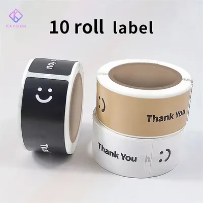 KAYSION 10 Rolls of Thank You Stickers Smiley Stickers 120 Pieces/Roll Local US Warehouse Shipment