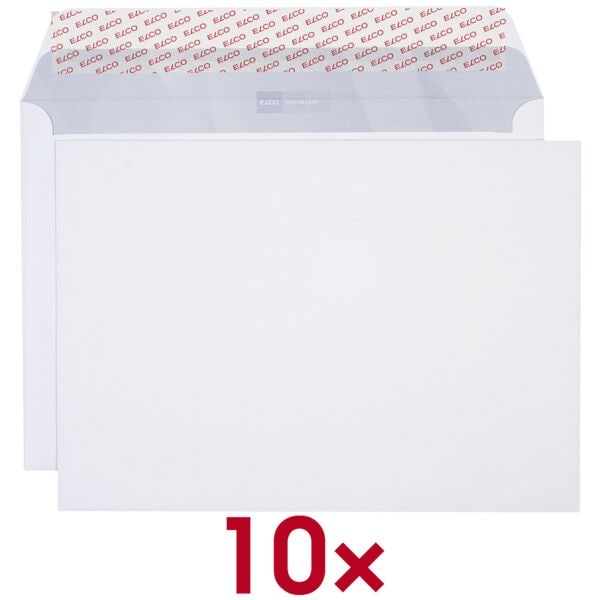 ELCO Briefumschläge Office B4 ohne Fenster 10 Stück weiß, 25x35.3 cm