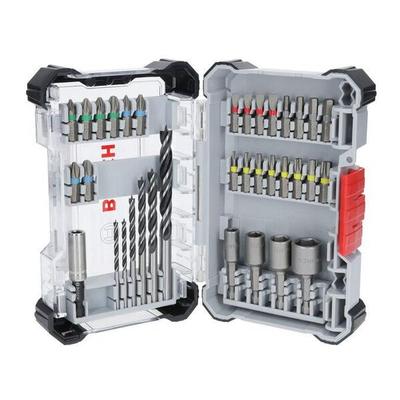 BOSCH Bohrer- und Bit-Set Extra Hard and PRO Wood Holzbohrer: 3 (2x)/4/5/6/8 mm 35-tei