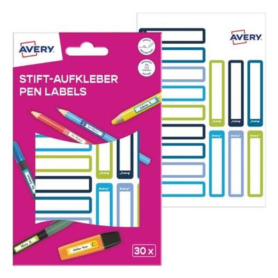 Avery Zweckform 30er-Pack Stift-Aufkleber blau/grün 50x10 mm blau Image