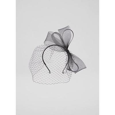 True Black Bow Fascinator Headband, Black