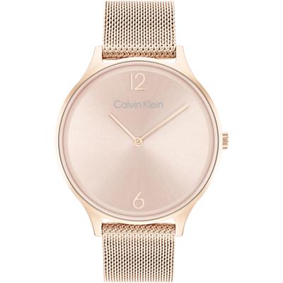 Quarzuhr CALVIN KLEIN "TIMELESS 2H", rosa (roségoldfarben), Armbanduhren, Damen, Armbanduhr, Damenuhr, Mineralglas, Edelstahlarmband Image