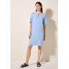 Sommerkleid CECIL, Damen, Gr. XS (36), US-Größen, blau (aster blau), Web, 65% Baumwolle, 35% Modal, gestreift, casual, comfort fit kniefrei, Rundhals, Kurzarm Bündchen, Kleider, knielang