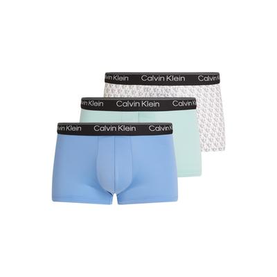 Trunk "LOW RISE TRUNK 3PK", Herren, Gr. XXL (56), glacier, pl monogram_ash, ster blau, Jersey, Obermaterial: 88% Polyester, 12% Elasthan, CALVIN KLEIN UNDERWEAR, körpernah, Unterhosen, mit Logo-Stretchbund Image
