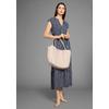 Midikleid HECHTER PARIS, Damen, Gr. 40, N-Gr, navy, sand, gesteift, Web, Obermaterial: 100% Viskose, feminin, figurumspielend knöchellang, Rundhals, ohne Ärmel, Kleider, mit Bindeband