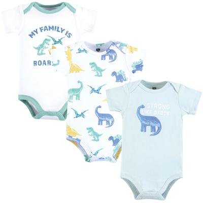 Hudson Baby Cotton Bodysuits, Family Dino