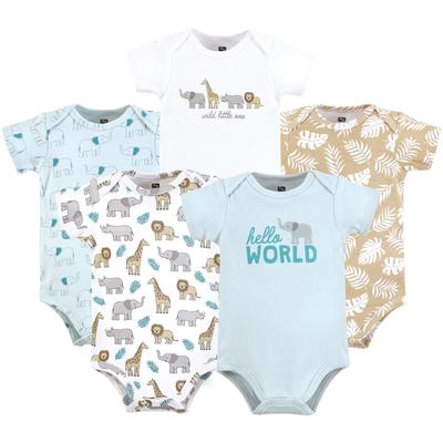Hudson Baby Cotton Bodysuits, Hello World Safari
