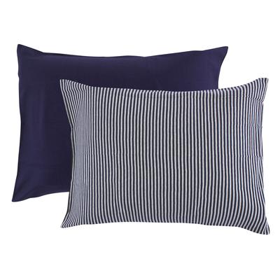 Touched by Nature Baby Boy Organic Cotton Toddler Pillowcase, Navy Heather Gray, One Size - Navy Heather Gray
