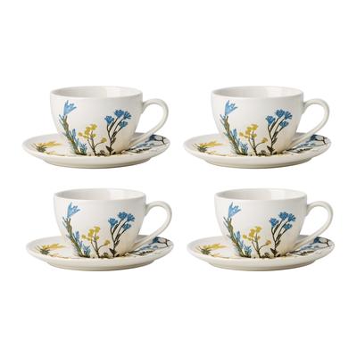 Lenox Wildflowers Tea Cup & Saucer, Set of 4