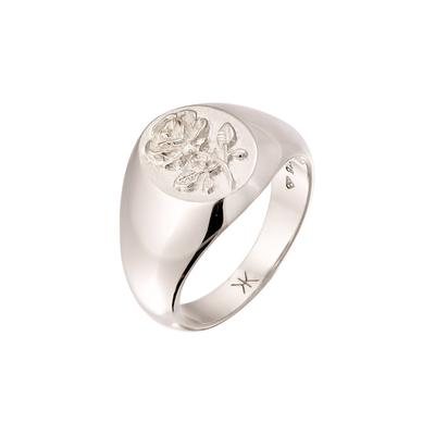 KUZZOI Siegelring Rose 925 Sterling Silber 66 Herren Image