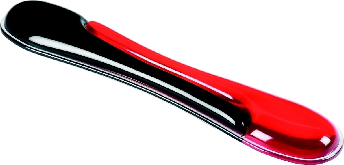 Acco Gel-Handgelenkauflagen für die Tastatur 520 x 100 x 35mm rot/schwarz Packung mit 4 Stück Image