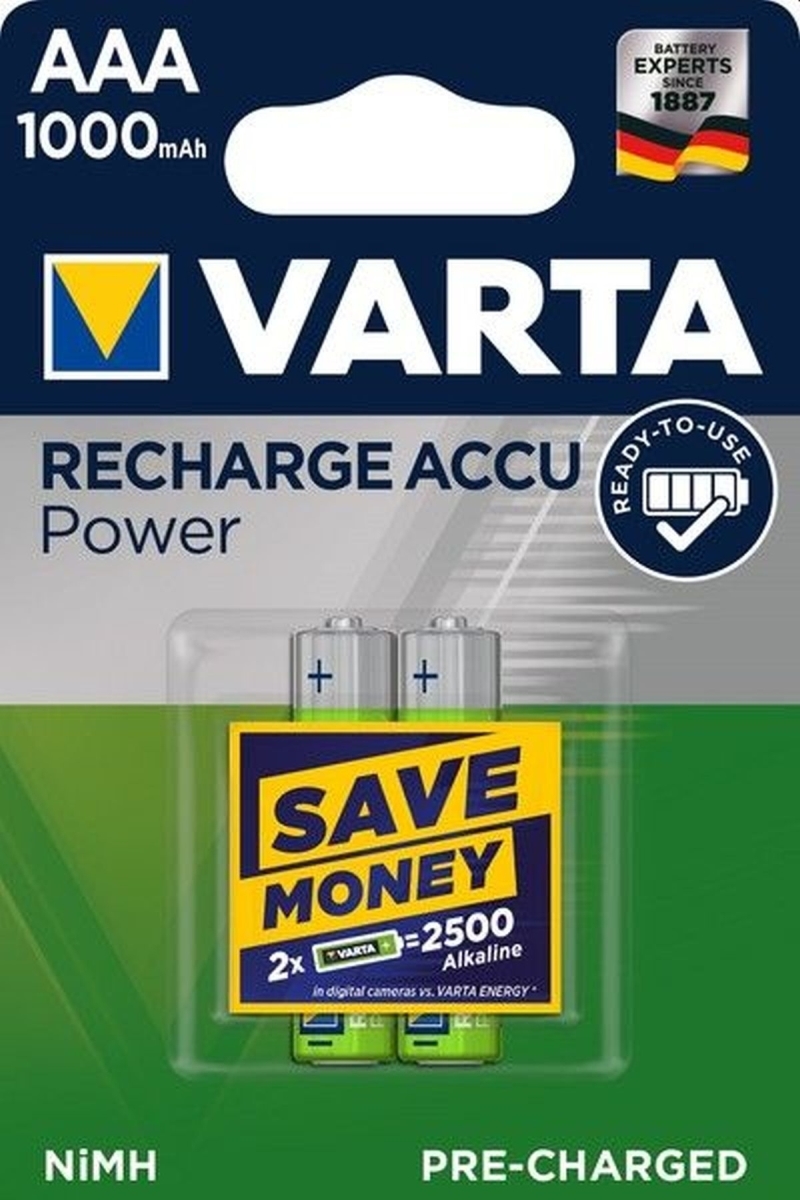 Varta Photo Akku NiMH Micro (AAA) 1,2V 1000mAh VE=10x2 Stück Image