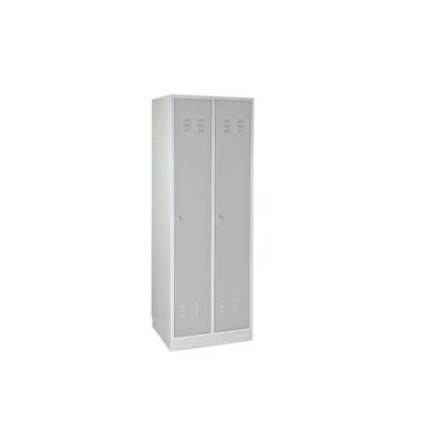 PROREGAL Garderobenschrank Ermine mit 2 Türen | HxBxT 178x60x50cm | Lichtgrau/Lichtgrau Image