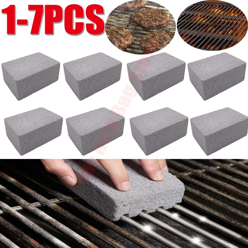 1-7 Stück Grill Grill Reinigungs bürste Ziegel Block Grill Reinigung Stein Bimsstein für Grill regal Außen küche Grill werkzeuge Image