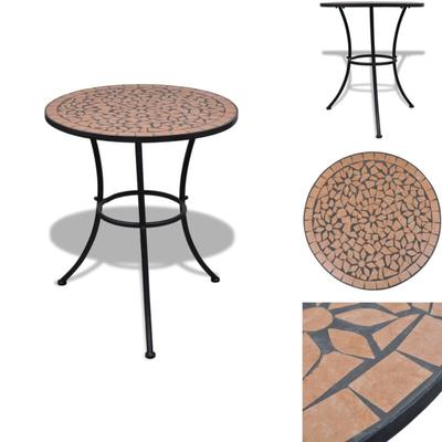 Bistrotisch Terrakotta-Rot 60 cm Mosaik - Gartentisch - Mosaiktisch - Terracotta Tisch - Outdoor Image