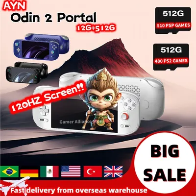 AYN Odin 2 Portal Handheld-Spielekonsole Videospielkonsolen 7 Zoll 120 Hz Bildschirm 12G + 512G Image