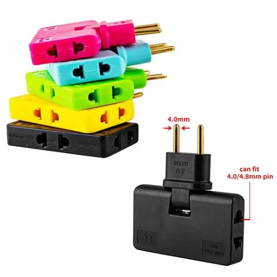 3-in-1 EU-Stecker 180 ° Drehbarer Steckdosenadapter, kabelloser Steckdosenadapter, USB-Steckdosen Image