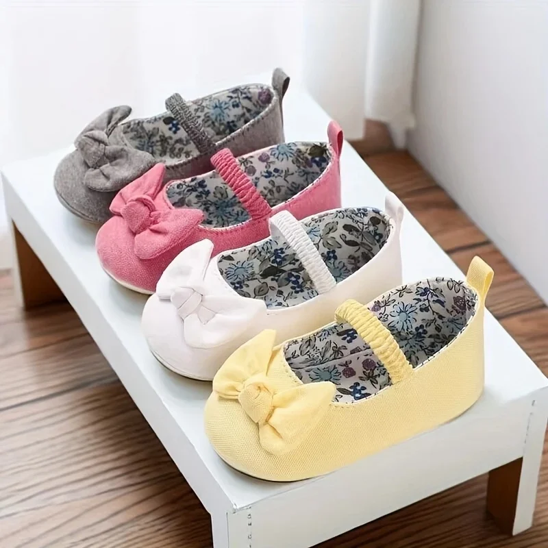 Modische und elegante Mary-Jane-Schuhe mit Schleife, geeignet für Babys, bequem, leicht, rutschfest, weich, flache Schuhe, Frühling