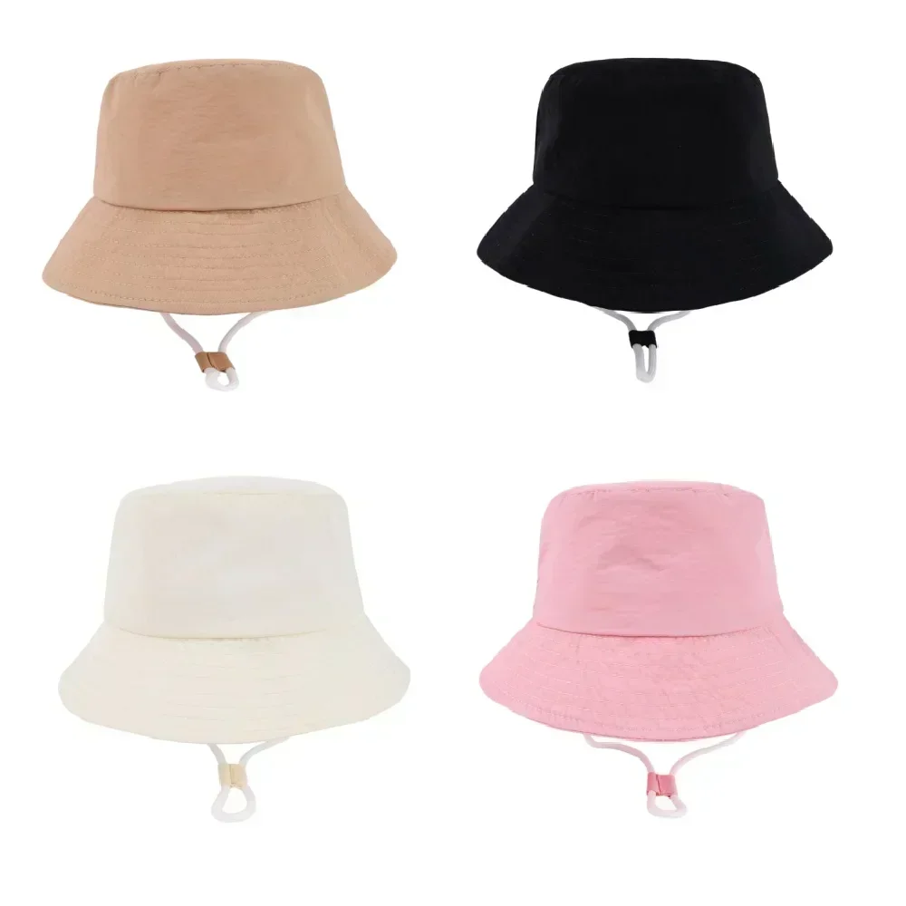 Neue Panama Sommer Baby Sonnenhut Schnell Trocknend Fischer Hut Outdoor Aktivitäten Kappe für 2-5Y Jungen und Mädchen Strand UV Schutz Hut Image