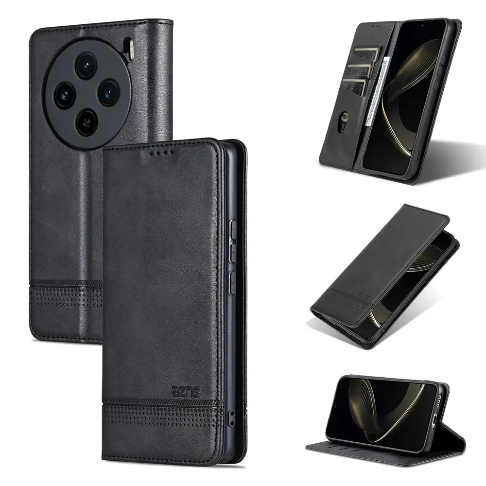 Flip Case für VIVO X200 Ultra Ledertasche Kartenhalter Magnetische Brieftasche Hülle für Vivo X90 X100 X80 Pro X100 90 80 Telefonabdeckung Image