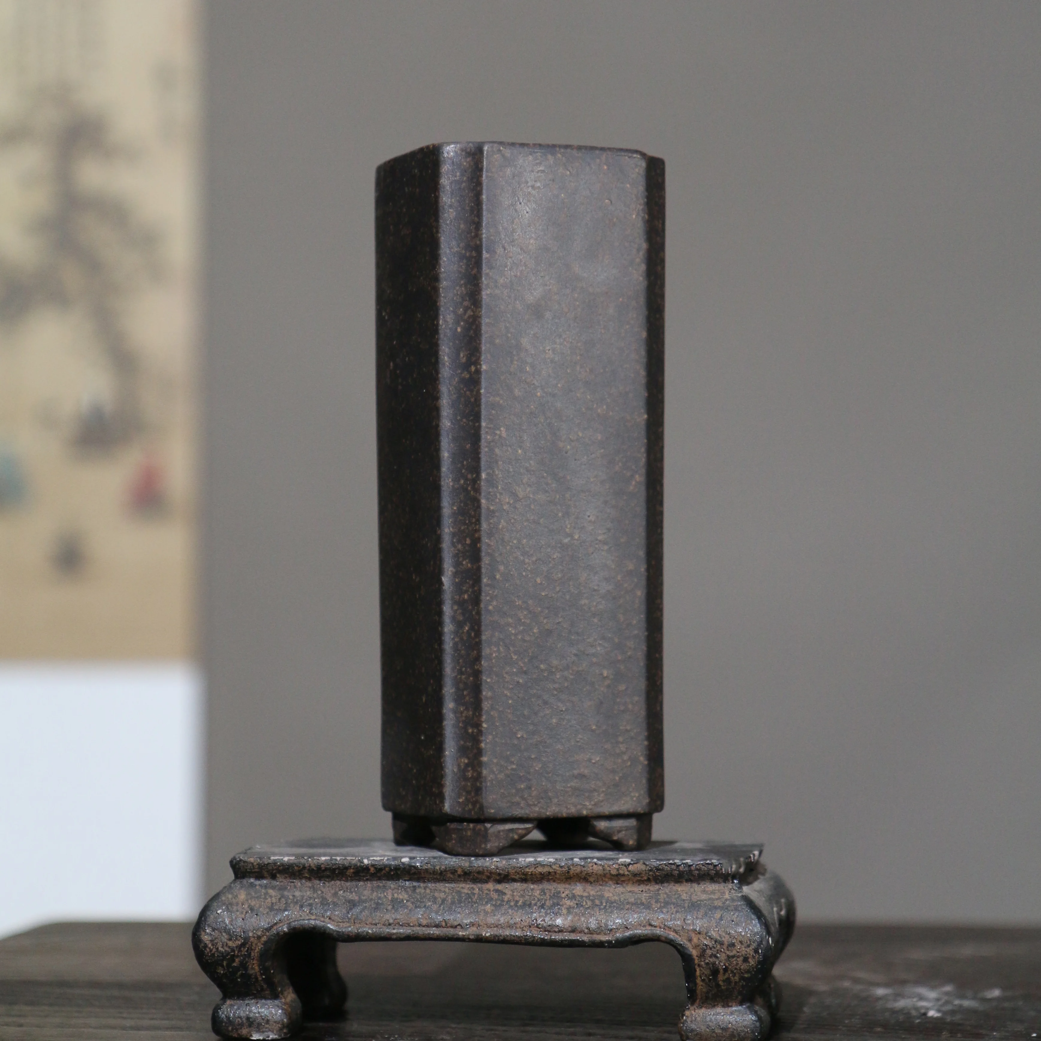 Lila Sand Tragbare Kleine Bonsai Topf Handmade Sukkulenten Blumentopf Einfache Chinesische Hohen Stift topf Blume Topf Für Home Office decor