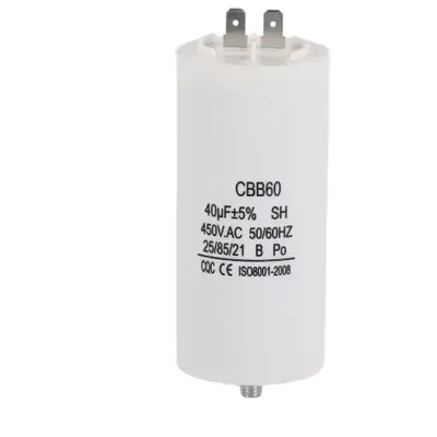 CBB60 Motorlaufkondensatoren 450VAC 40uf Elektrischer Ersatz-Startkondensator mit Befestigungsbolzen Image